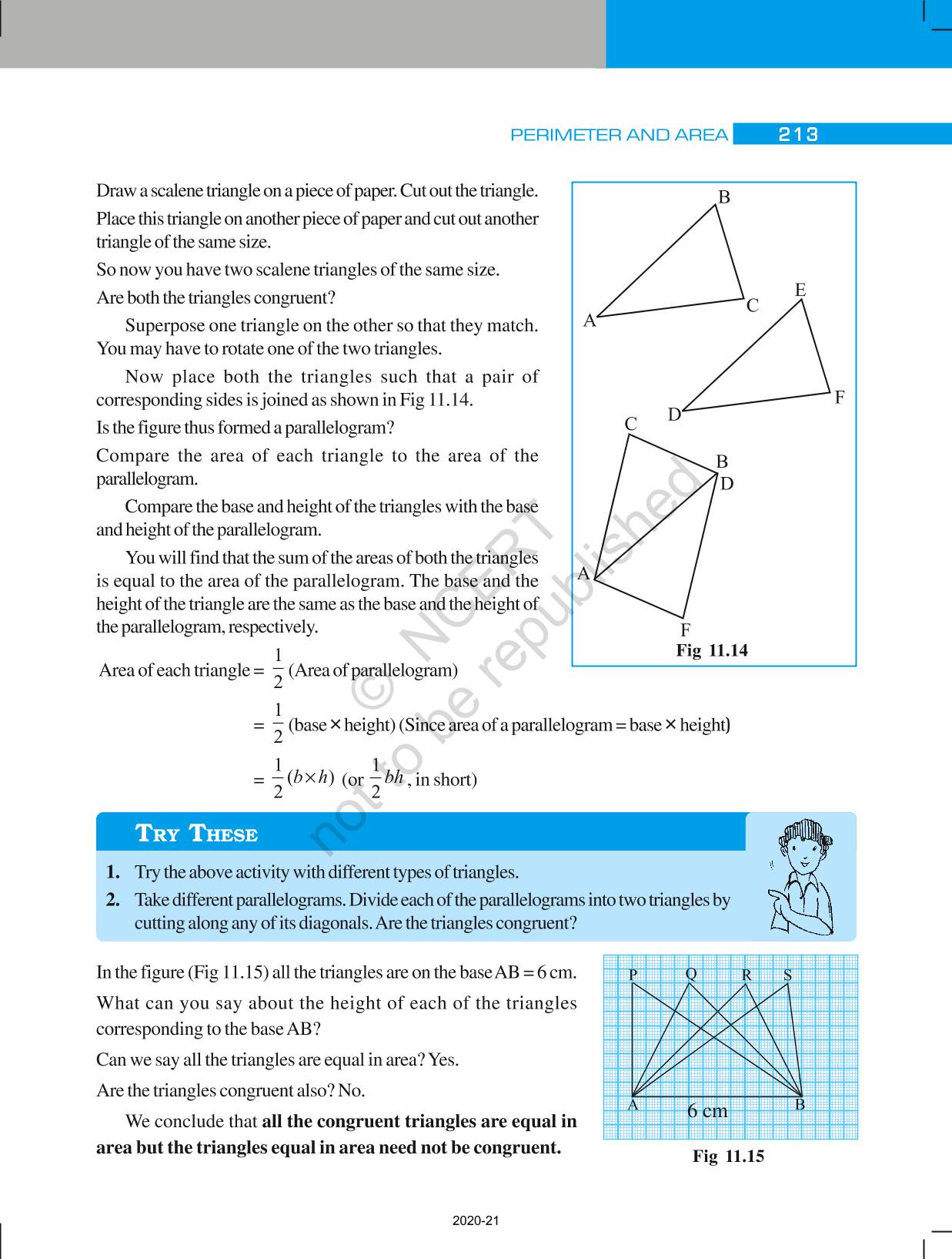 Perimeter And Area Ncert Book Of Class Mathematics